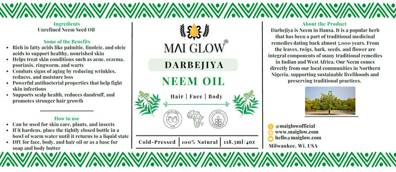 100% Pure Neem Oil | Cold-Pressed Seed Oil | Unrefined | Face, Body, & Hair | 4oz & 16oz